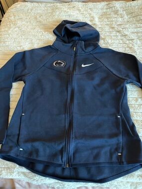 Nike Women's Navy Full-Zip Hooded Jacket with Penn State Logos